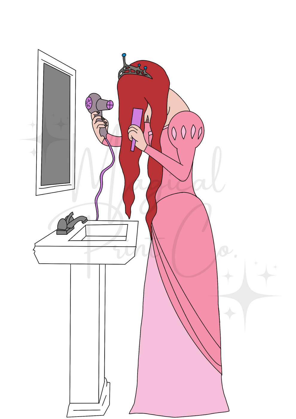 Cute Ariel Bathroom Print Magical Mirror Moment Magical Print